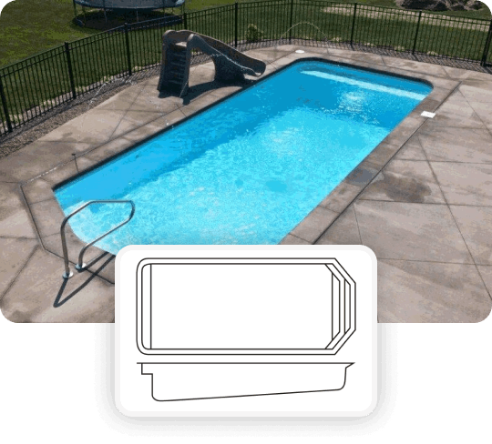 The Catalina medium fiberglass pool