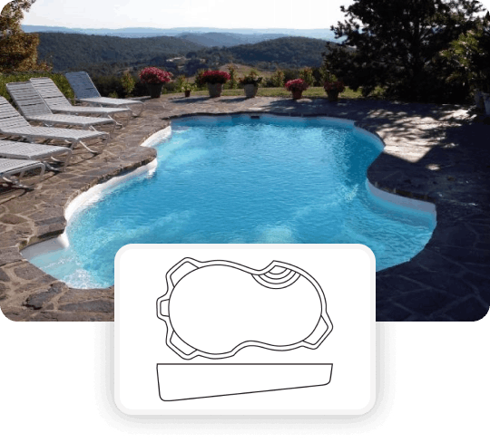 The Cayman medium fiberglass pool