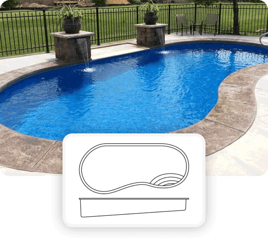 The Jamaica medium fiberglass pool