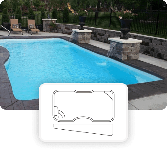 The Rio medium fiberglass pool