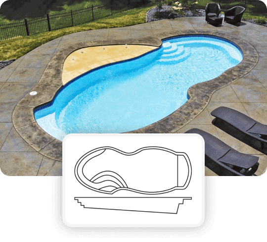 The St. Lucia large fiberglass pool