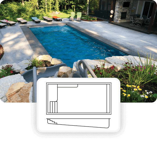 The Tahiti medium fiberglass pool